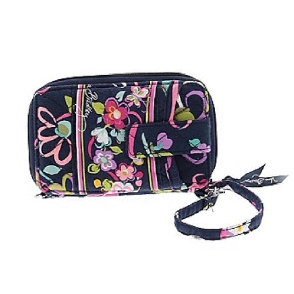 Vera Bradley Wristlet Floral Blue and Pink Boho Everyday Wallet, Bag Trendy Cute - Picture 2 of 2